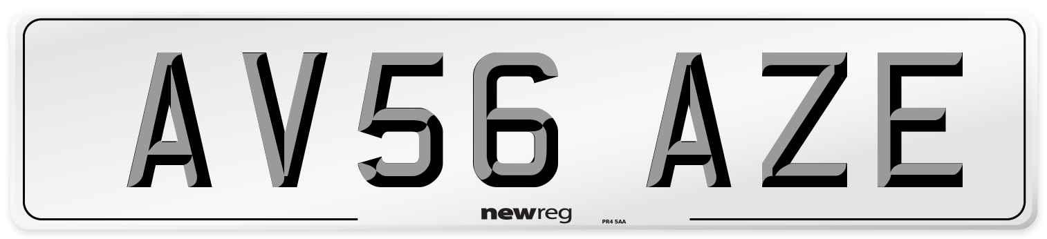 AV56 AZE Number Plate from New Reg